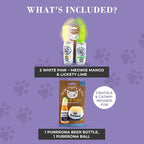 Haute Diggity Kitty White Paw + Purrrona Bottle & Ball, Soft Plush Cat Toys | 4 Pack Catnip Toys with Interactive Crackle & Feathers, Safe & Durable Cat Nip Kicker Toy for Outdoor & Indoor Cats & Kitten