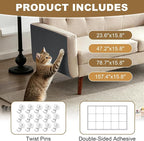 78.7"x15.8" Cat Scratching Mat Self Adhesive Furniture Protector Trim Fit | Stop Cat Scratching Furniture With Thick Felt Protector, Strong Adhesive, Easy Trim, Protects Couch Sofa Wall Instantly