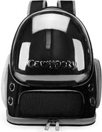 Cawypety Cat Backpack Carrier Large Space Bubble Backpack up to 12lbs Black | Breathable Mesh, Safety Leash, Sturdy, Transparent & Foldable Pet Carrier for Travel Hiking, Pet Backpack for Kitty Small Dog