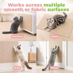 Catify Peel & Stick Cat Scratching Mat - Beige, L:39" | 39" x 15", Self-Adhesive Scratch Carpet, Furniture Protector for Couch, Sofa, Wall & Door, Indoor Kittens & Cats