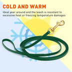 Viper Biothane K9 Working Dog Leash Waterproof Lead for Tracking Training Schutzhund Odor-Proof Long Line with Solid Brass Snap for Puppy Medium and Large Dogs, 33ft Hunter Green