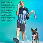 Wild One Hands-Free Adjustable Rope Dog Leash, Standard: 4' to 8.5' Long, .5" Wide, Adjustable for Crossbody, Waist & Handheld, Spruce