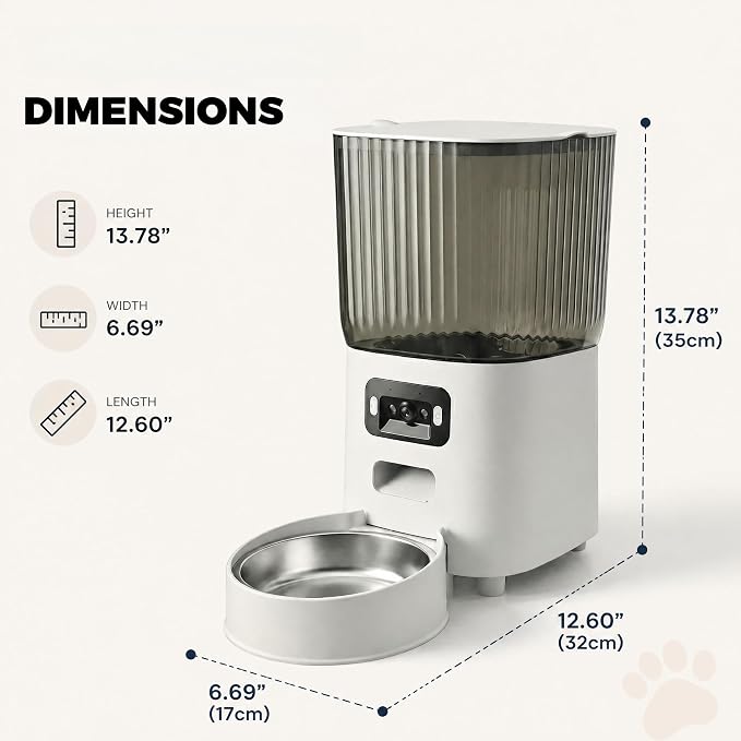 Automatic Cat Feeder with Wide-Angle Camera, 5L(Double-Bowl pro) | Auto Dog Food Dispenser , App Control, 1080P Night Vision,Motion Detection, Two-Way Audio, Large Hopper, Feeding Timer