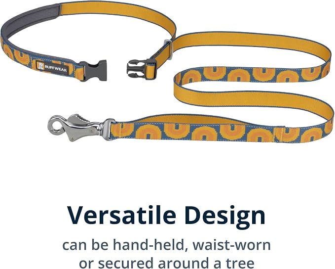 Ruffwear, Crag Dog Leash, 6 ft Reflective Everyday Lead, Swiveling Talon Clip, Padded Handle, Hands‑Free Waist‑Worn Option, Traffic Handle with Accessory Loop, Canyon Oxbow
