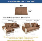 Eismodra Couch Cover,Sectional Couch Covers,Sofa Covers for 3 Cushion Couch,Anti-Slip Sofa Slipcovers for Dogs Cats Kids Loveseat Recliner L Shaped Armrest Backrest,Brown 36''x47''(Only 1 Piece)