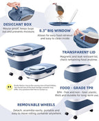 20-23 Lbs Dog Food Storage Container,Collapsible Dog Food Container | Pet Food Storage Containers with Attachable Casters and Scoop,Small Container,Keep Dry Food Fresh,Easy to Move with Wheels