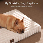 Large Orthopedic Dog Crate Bed with Waterproof Lining | Egg crate foam for joint support. Soft plush surface. Non-slip bottom. Removable & machine washable cover. OEKO-TEX certified