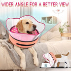 Supet Raised Inflatable Dog Cone Collar to Stop Licking, Soft Dog Cone Alternative After Surgery, Doggie Neck Donut Collar for Small Medium Large Dogs