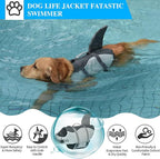 Fragralley Shark Dog Life Jacket, Adjustable Dog Life Vest with Shark Fin, Suit for Small Medium Large Dog Life Vest for Swimming and Boating