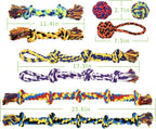 SHARLOVY Large Tough Chew Toys for Aggressive Chewers Large Breed,Heavy Duty Dental Rope Toys Kit for Medium Dogs,5 Knots Indestructible Cotton Puppy Teething Chew Tug Toy Set of 9