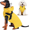SlowTon Dog Raincoat Waterproof - Dog Rain Jacket with Harness and Hood Lightweight, Reflective Dogs Rain Coat for Large Medium Small Dogs Girl Boy Puppy Poncho Pet Clothes (Yellow, XS)