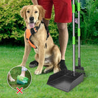 TOOGE Larger Pooper Scooper for Large Dogs Long Handle Stainless Metal | Dog Pooper Scooper for Large Medium Small Dogs Tray and Rake Set Heavy Duty