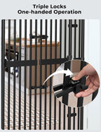Extra Tall Cate Gate for Doorway: Pressure Mount 74.8"-90.5" Tall Cat Gate for Pets in Extra 30.3"-47.2" Width No Wall Drilling No Toddler for Indoor Stairs Hallway Room Safety Barrier