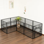 Dog Playpen 32" Height – Heavy Duty, Foldable | 25mm Steel Tubes, 40.8 lbs sturdy frame, rubber non-slip feet, indoor outdoor, Small Medium Dogs