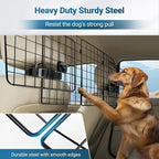 rabbitgoo Dog Car Barrier for SUV, Heavy-Duty Steel Wire Pet Gate, Foldable | Adjustable Universal-Fit Divider, Triple Folding for Cargo Area Vehicles Trucks Safety Travel