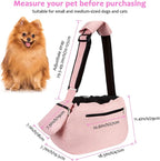 Ownpets Pet Dog Sling Carrier Bag Adjustable Padded Strap Dog Hand Free Safe Mesh Pet Carrier for Small Medium Dog Cat (Pink)
