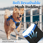 rabbitgoo Escape Proof Dog Harness for Medium, No Pull with Lift Handle | No Escape, Full Soft Padded, Reflective Adjustable Vest, Leash Clip for Walking Hiking Training, Blue & Black, Medium