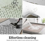 Large Cat Litter Mat, 31.5x23.6 Silicone Trapping Mat Sage Green | for Kitty Litter Box, Easy Clean, BPA Free Rubber, Center Litter Collection, Easy Pour-Back, Waterproof, Odor-Resistant