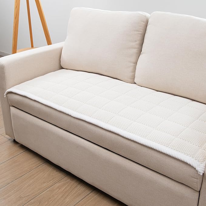 Pet Couch Covers,Couch Cover for Dogs Washable,Anti Slip Dog Sofa Covers Couch Protector Sofa Mat,Seat Cover,Dog Mat,Pet Pad for Furniture 1 Piece (White, 21''x47''/Rectangular)