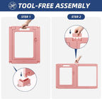 Clear Acrylic Dog Playpen Indoor, Puppy Cat Small Pet Play Pen, Pet Cat Playpen for Rabbits, Dog Fence Crate Kennel Whelping Cage (Pink, 10 Panel)