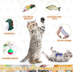Shappy 150 Pcs Cat Toys for Indoor Cats Bulk, Kitten Toys Pack, Variety Interactive Gift Including Mice Interactive Silent Ball Spring Crinkle Balls Gift for Kitty Kitten Cat