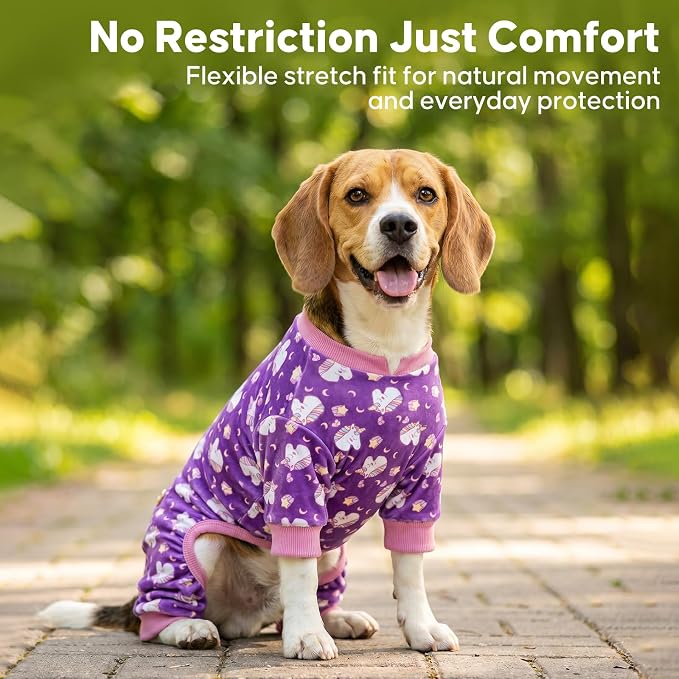 KYEESE Dog Pajamas Soft Dogs Clothes Pet Coat Velvet Dog Pajamas Small Sized Dogs Comfy Doggie Jammies Onesie Stretchy Doggie Pjs Pet Costume with Unicorn Pattern, Small