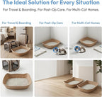 Disposable Cat Litter Box Kit Large, 6 Pack with Tofu Litter | 95% Bamboo Fiber, Ready-to-Use Solution, Odor Control, No Liners, No Scrubbing, Leak-Resistant, Travel & Multi-Cat Households