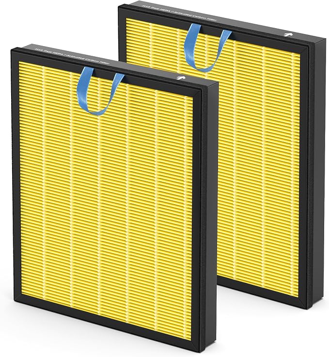 Vital 200S Pet Care Replacement Filter for LEVOIT Vital 200S-P Air Purifier | 3-in-1 with Activated Carbon Vital 200S Filter for Pet Dander, Pet Odors, Smoke, Pollen, Vital 200S-RF-PA, 2 Pack, Yellow