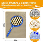 Cat Litter Mats Litter Trapping Mat, 25''x16'' Cat Litterbox Mat for Floor, 2 Layer Honeycomb Pet Litterbox Matt Catcher Rug, Waterproof Urine Proof, Non-Slip, Soft, Clean Easily, Small