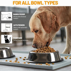 Hubulk Dog Feeding Mat,100% Waterproof Food Grade Silicone Pet Food and Water Bowl Placemat,Dishwasher, High Raised Edge to Prevent Spills,Nonslip Tray to Stop Messes on Floor（28"x18"x0.8", Mist）