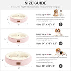Love's cabin Round Donut Cat and Dog Cushion Bed, 30in Pet Bed for Medium or Large Dogs, Anti-Slip & Water-Resistant Bottom, Soft Durable Fabric Pet Beds, Washable Calming Cat Bed, Light Pink