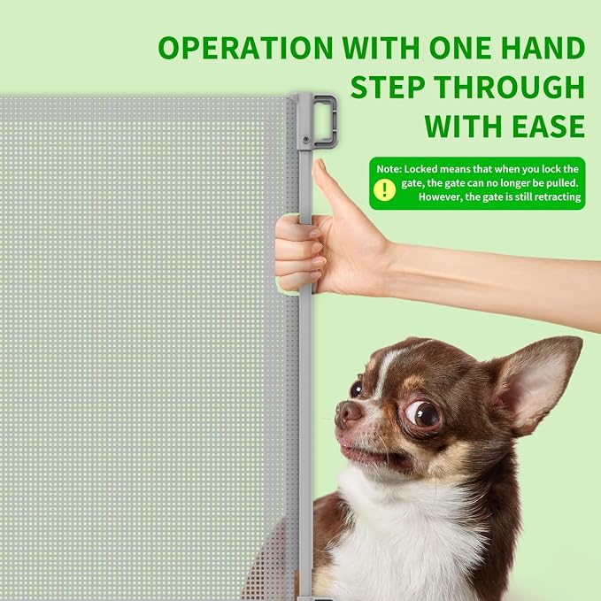 Retractable Baby Gate, Mesh Baby Gate or Mesh Dog Gate, 33" Tall, Extends up to 71" Wide, Child Safety Gate for Doorways, Stairs, Hallways, Indoor/Outdoor(Grey, 86cmx180cm)