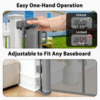200" Extra Long Baby Gate Retractable Dog Gate for Outdoor/Indoor | 16ft Retractable Baby Gate Extra Wide Garage Gate, 48" Extra Tall Dog Gate Outdoor Retractable Driveway Fence Barrier, Gray