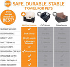 K&H Dog Car Seat, Bucket Booster for Small to Medium Pets, L Black/Cream | Collapsible Dog Car Seats for Small Dogs. Seat Belt Secured, 2 Safety Leashes, Washable Covers