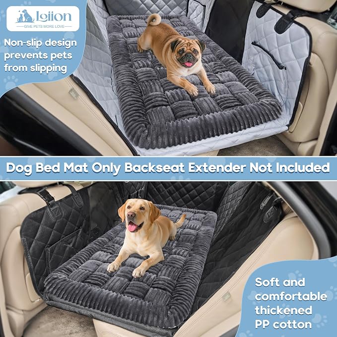 Dog Car Bed Mat Non-Slip Backseat Extender Dog Bed 56x28.7 Gray | Travel Bed for Dogs，Chew-Resistant, Easy Clean & Scratch-Proof, Comfort Design, Fits Trucks/Sedans/SUVs