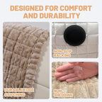 Waterproof Couch Cover for Dogs Washable,Nonslip Fuzzy Durable Pet Friendly | Soft Slipcovers for 3 Cushion Sofa Cover,Plush Thick Protector Fits Mat Bed Leather & Fabric Couches (Brown 27.6"x82.7")