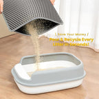 Cat Litter Mat, Upgrade Super Waterproof Back Layer Litter Box Mat, Non Slip, Durable, Soft on Paws Kitty Trapping Matt (34"x26", Gray)