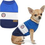 Parisian Pet World Champion Dog Tank Top - Breathable Cotton Pet Apparel - Blue Puppy Clothes - Lightweight Doggie T Shirts for Dogs - Comfortable Sporty Dog Clothes - Summer Shirts for Small Dogs