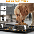 Hubulk Dog Feeding Mat,100% Waterproof Food Grade Silicone Pet Food and Water Bowl Placemat,Dishwasher, High Raised Edge to Prevent Spills,Nonslip Tray to Stop Messes on Floor（28"x18"x0.8", Black）