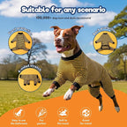 LovinPet Dog PJS Clothes for Giant Dogs, Pitbull Pure Cotton Yellow and Black Stripe Dog Shirt, 4-Legged Design, Full Body Coverage, Pajamas for Pitbulls, Onesies for Dogs, Large