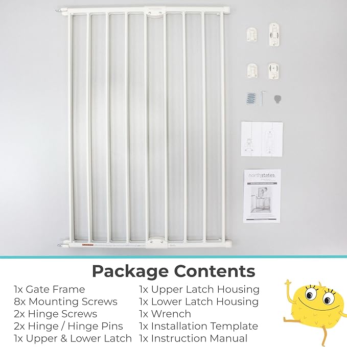 Toddleroo Easy Swing & Lock Baby Gate for Top of Stairs: 36" Tall, Ivory | Top of Stairs Baby Gate, Hardware Mount, Open-Direction Control, 28.7"-47.8" Wide, 36" Tall, One-Hand Operation, Swing-Latch