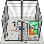 FXW Homeplus Indoor Dog Playpen with Washable Pee Pad, 45" H, 8 Panels | Calm Indoor Play Area, Super Absorbent Pad for Easy Cleanup, for Large Dogs, Patented