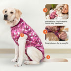 Suitical Recovery Suit for Dogs | Spay and Neutering Dog Surgery Recovery Suit for Male or Female | Soft Fabric for Skin Conditions | S | Neck to Tail 16.9”- 20.1” | Pink Camouflage