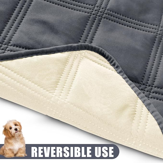 Smiry Waterproof Dog Bed Cover, Reversible Pet Blanket for Sofa Couch | Soft Washable Dog Blanket, Leakproof Couch Cover for Dogs Cats & Furniture Protection, 68x82, Dark Grey/Beige