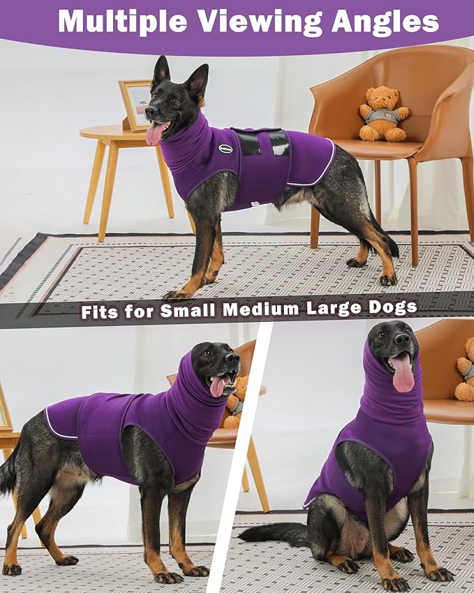 Meifsou Dog Anxiety Vest with Hood, Skin-Friendly Thunder Jacket for Dogs, All-in-One Dog Calming Shirt with Hood for Thunder, Fireworks, Separation - Keep Pet Calm Without Medicine, Rose, XS