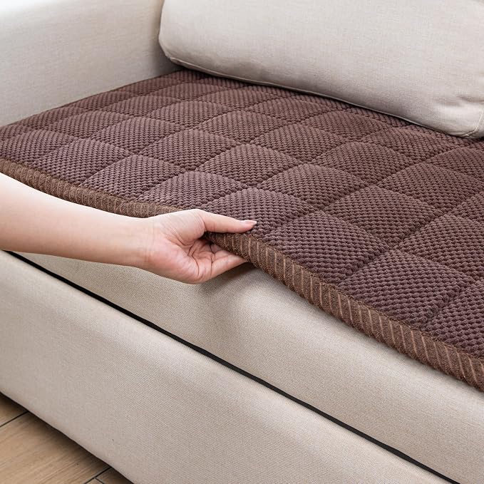 Pet Couch Covers,Couch Cover for Dogs Washable,Anti Slip Dog Sofa Covers Couch Protector Sofa Mat,Seat Cover,Dog Mat,Pet Pad for Furniture 1 Piece (Brown, 21''x39''/Rectangular)