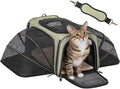 Petsfit Small Double Expandable Cat Carrier for Kittens and Air Travel | 16 x 10 x 9 in; sized for Alaska Airlines, with locking zippers, an interior safety tether and multi-side ventilation.
