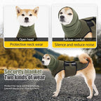 JOHNBOLIN Dog Anxiety Jacket, Dog Shirt with Turtleneck, Breathable Calming Vest, Indoor and Outdoor Separated Pet Jacket (Military Green, Large)