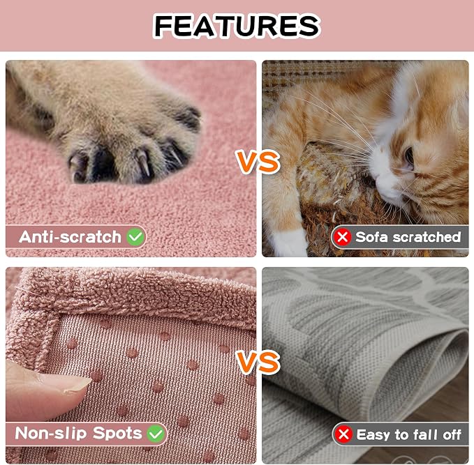 Couch Cover Washable for 2 Cushion Sofa, Cat Scratch Proof Furniture Protector Love Seat L Shape Couch Covers Soft Sectional Sofa Cover for Dogs Pets, 71" x 118", Pink