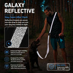 Hands Free Dog Leash,Galaxy Reflective,Crossbody Dog Leash,Blue | Galaxy Reflective • High Visibility • Emergency Control Handle • Heavy-Duty Hardware